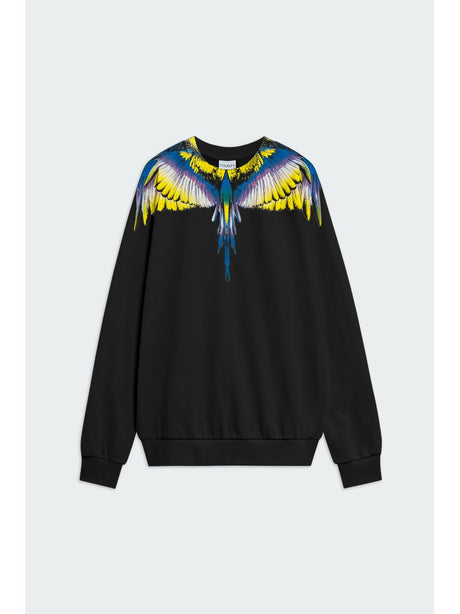 Felpa COUNTY OF MILAN logo wings colorfull Uomo - Nero
