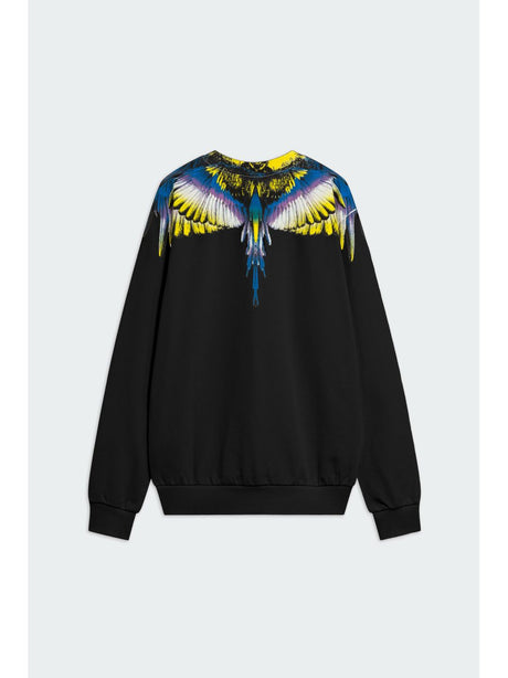 Felpa COUNTY OF MILAN logo wings colorfull Uomo - Nero