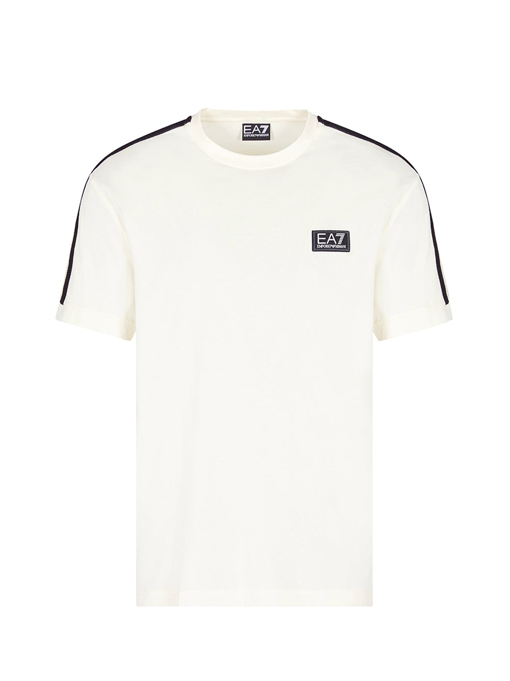 T-shirt Ea7 Train Logo Braided Tape Uomo - Bianco