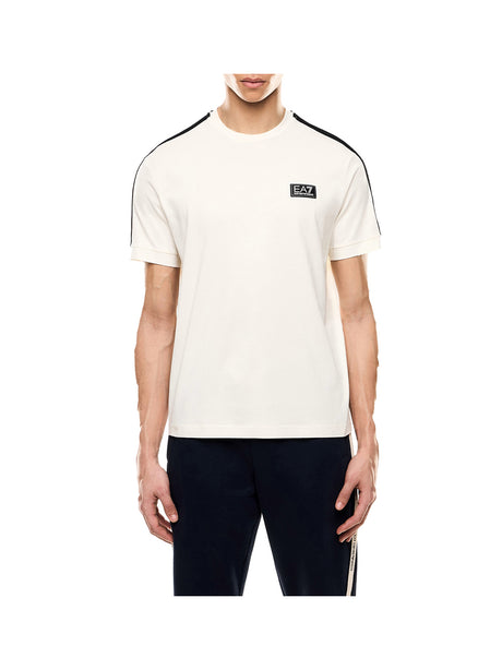 T-shirt Ea7 Train Logo Braided Tape Uomo - Bianco