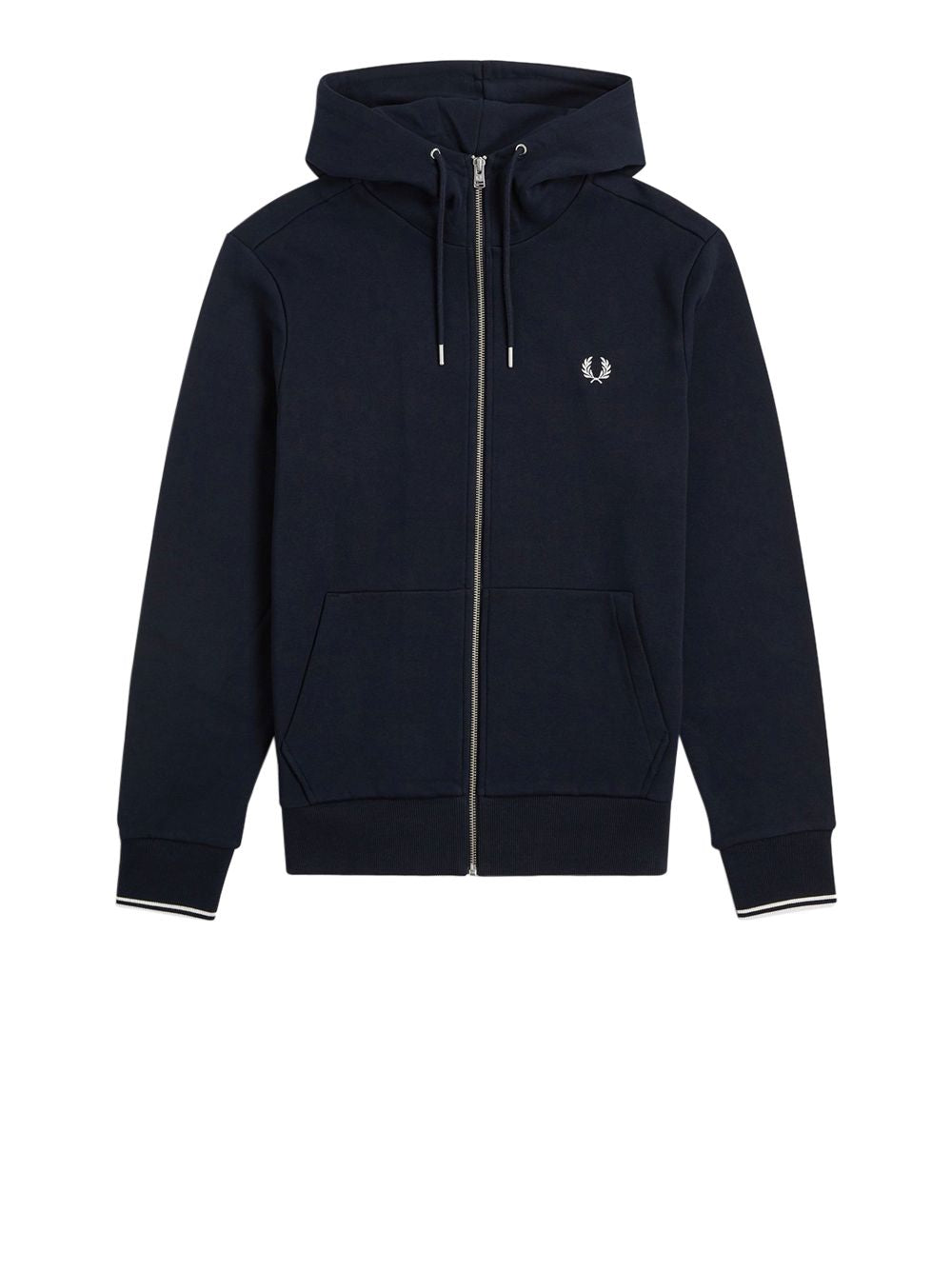 Felpa Fred Perry Hooded Zip Through Uomo - Navy
