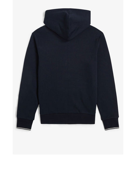 Felpa Fred Perry Hooded Zip Through Uomo - Navy