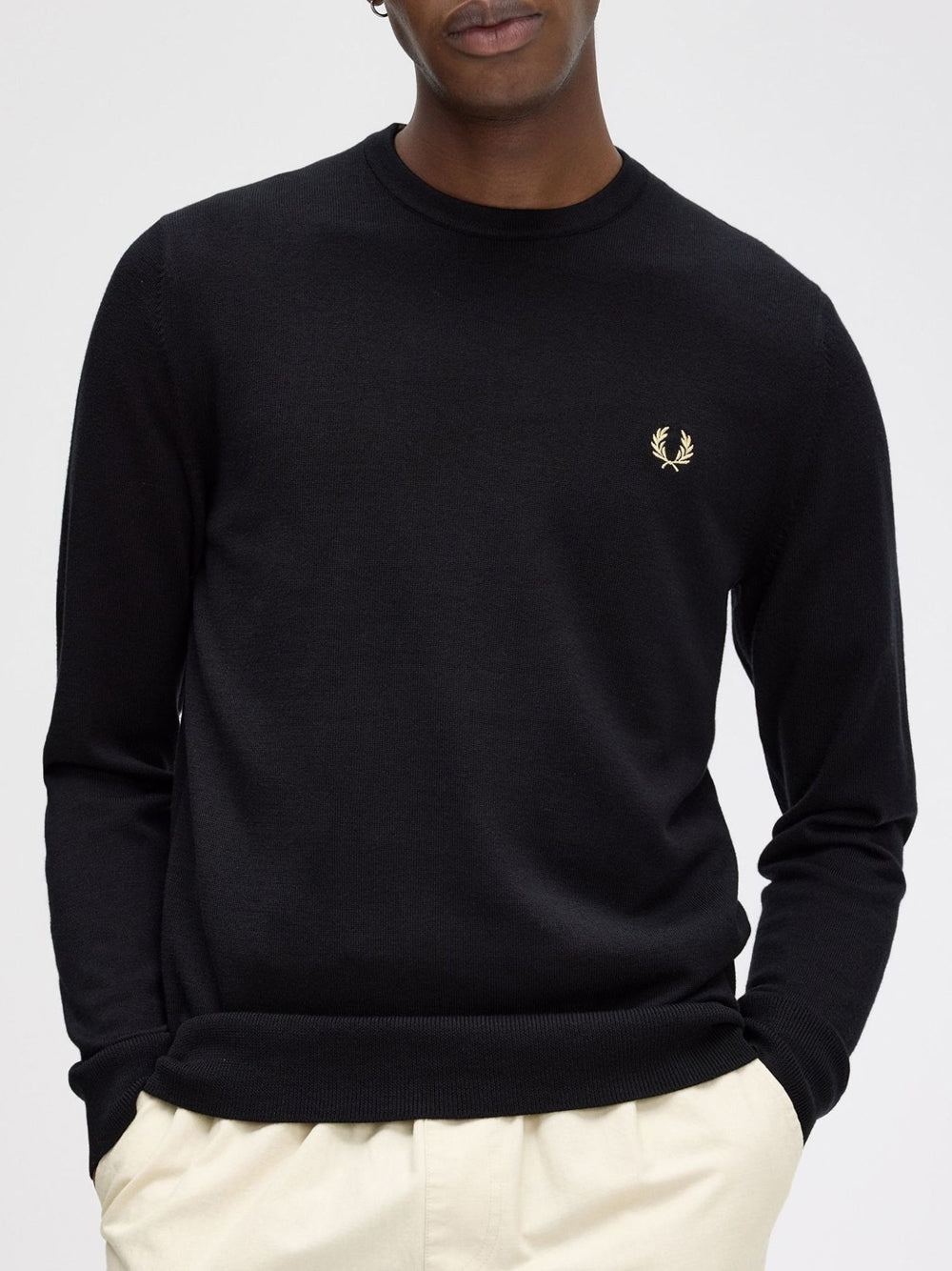 Pullover Fred Perry Classic Crew Neck Jumper Uomo - Nero