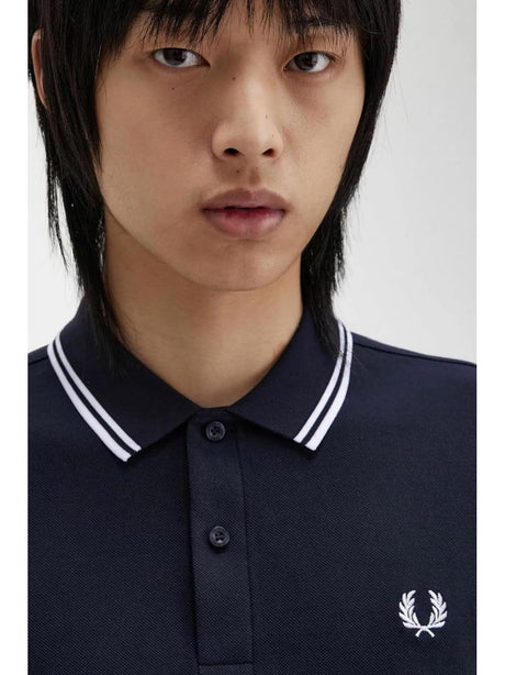 Polo Fred Perry Ls Twin Tipped Shirt Uomo - Blu