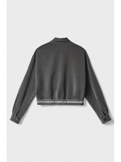Felpa Gaelle ZIP CROP CON LOGO SUL FONDO Donna - Grigio