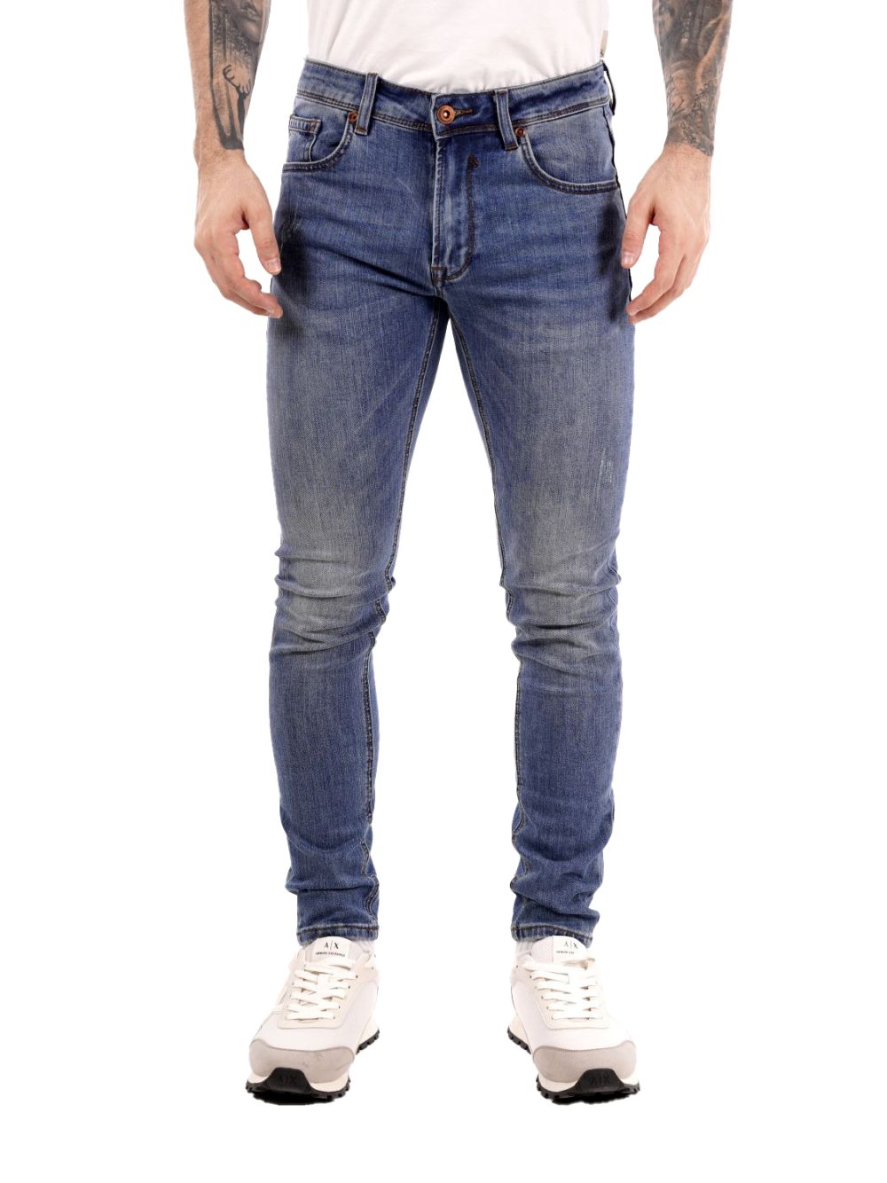 Jeans Gianni Lupo KEVIN skinny fit light wash Uomo - Denim
