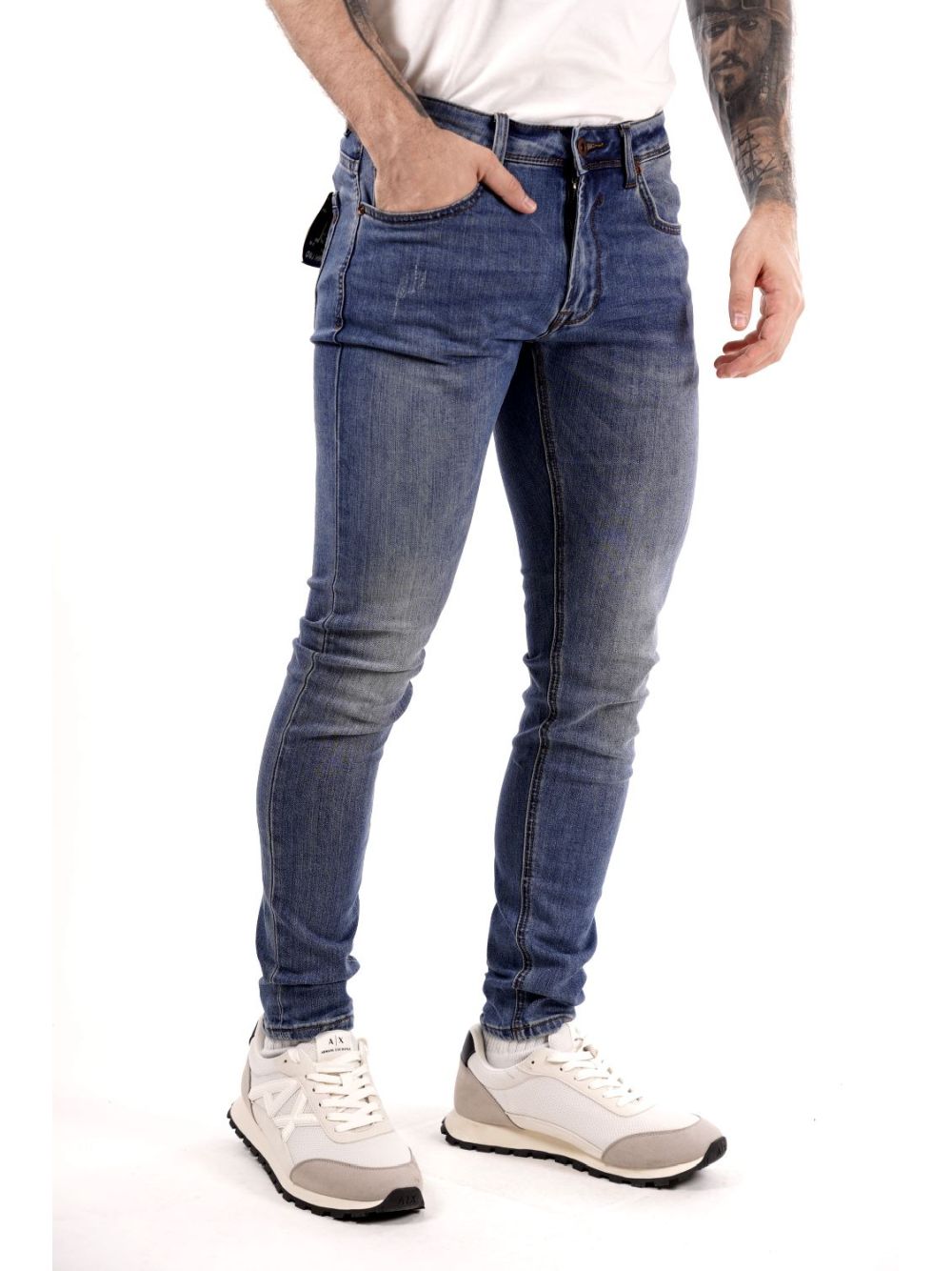 Jeans Gianni Lupo KEVIN skinny fit light wash Uomo - Denim