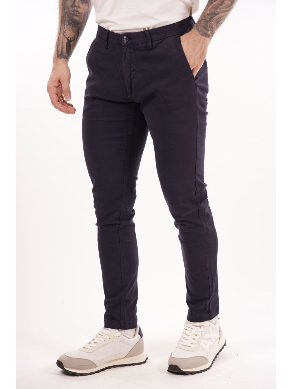 Pantalone Gianni Lupo chino stretch Uomo - Navy