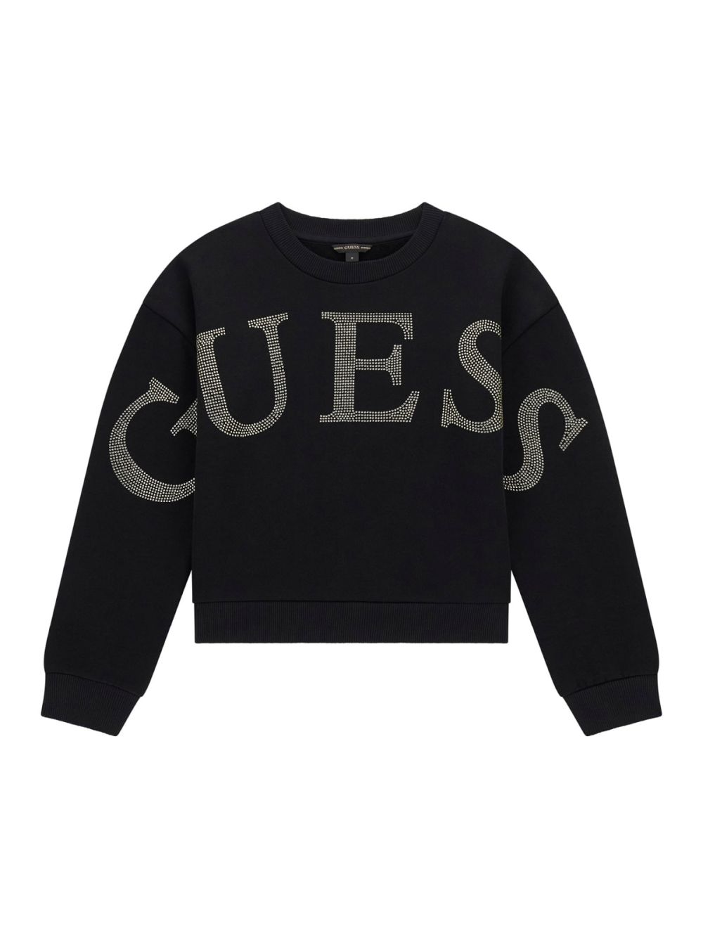 Felpa Guess BIG LOGO STRASS Bambina - Nero