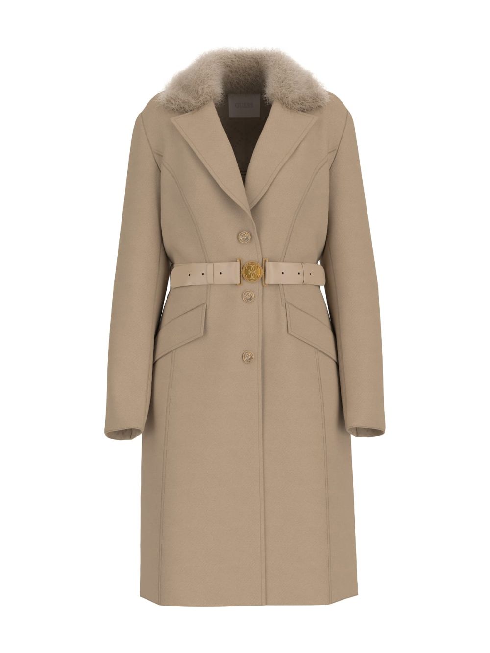 Giubbotto Guess New Patrice Belted Coat Donna - Marrone