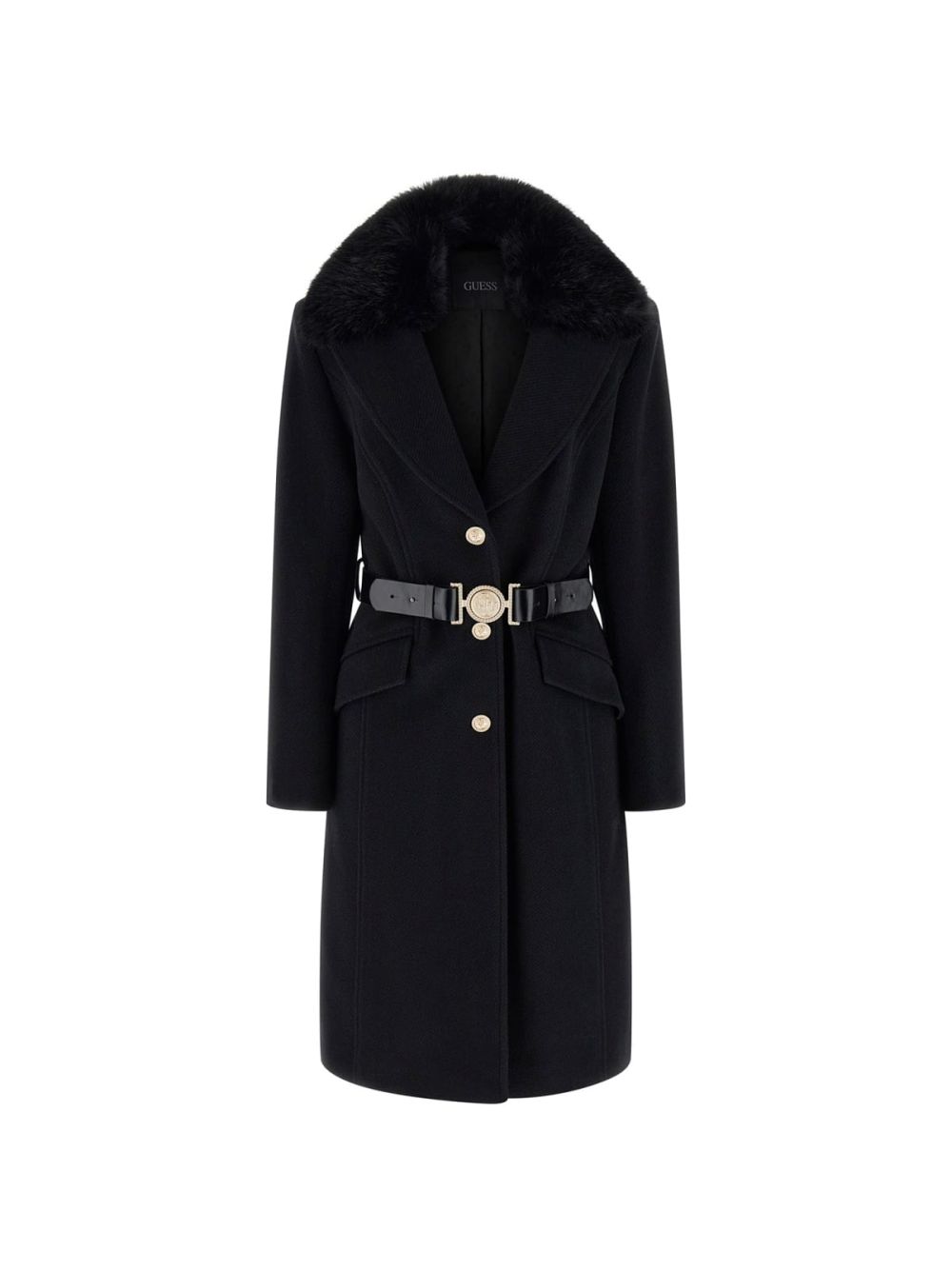 Giubbotto Guess New Patrice Belted Coat Donna - Nero