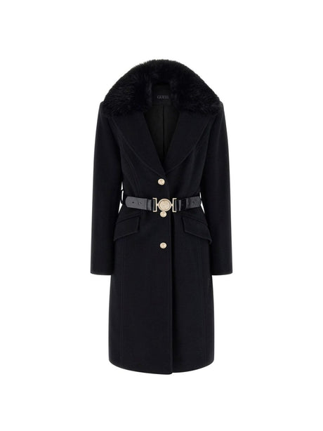 Giubbotto Guess New Patrice Belted Coat Donna - Nero