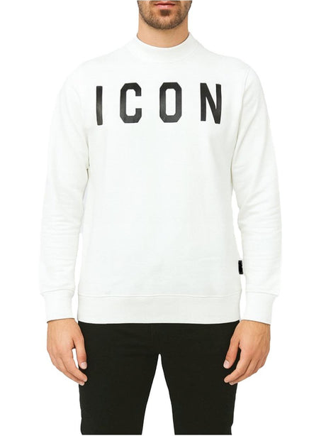 Felpa Icon GIROCOLLO C/LOGO GRANDE Uomo - Bianco
