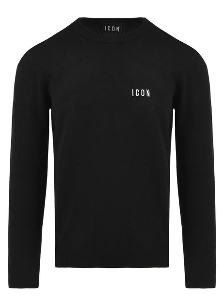 Pullover Icon GIROCOLLO C/RICAMO PICCOLO Uomo - Nero