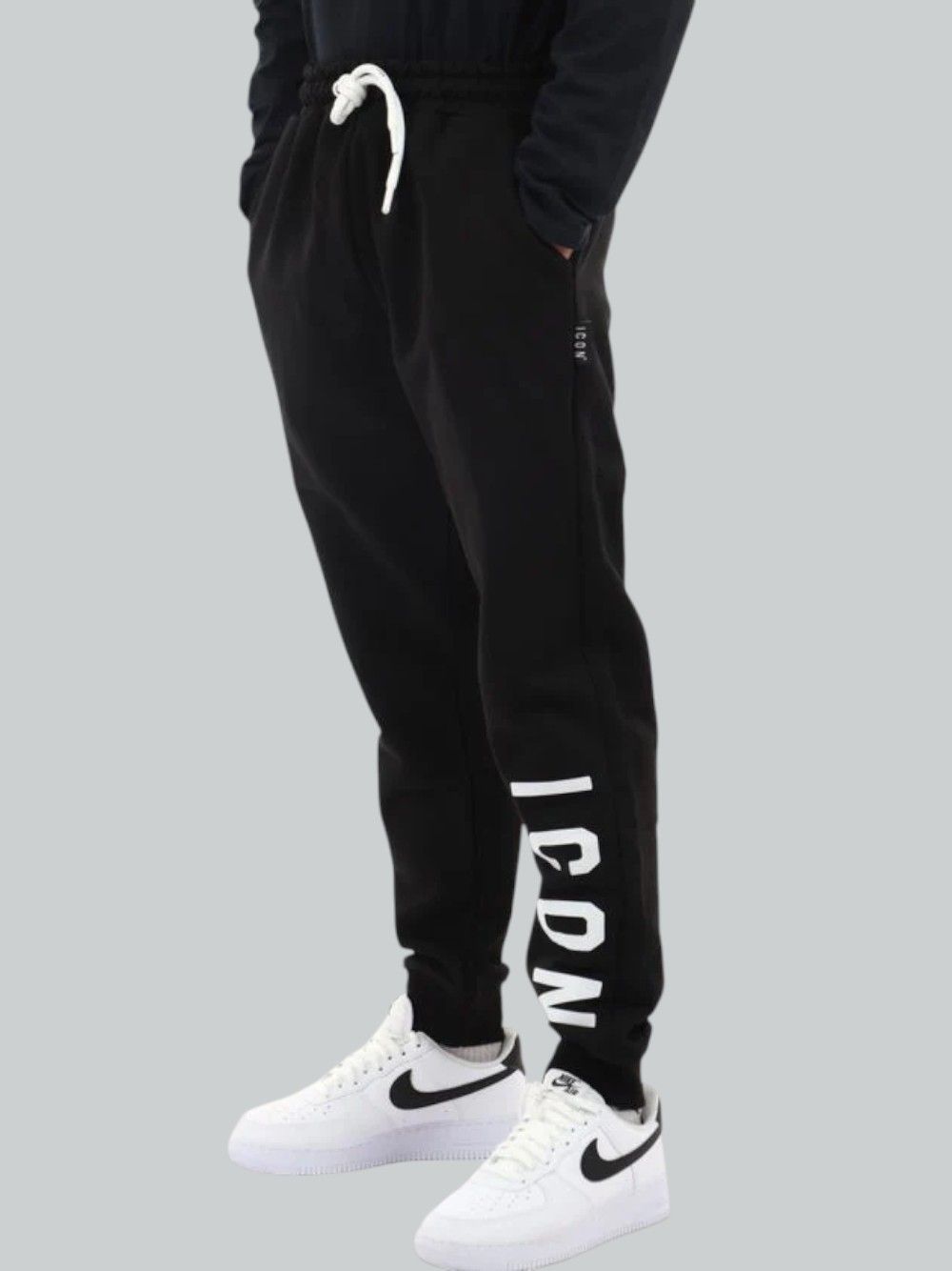 Pantalone Felpa Icon LOGO GRANDE SU GAMBA Uomo - Nero