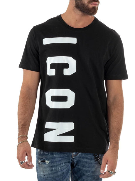 T-shirt Icon LOGO VERTICALE GRANDE Uomo - Nero
