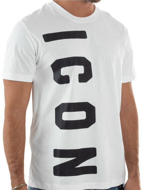 T-shirt Icon LOGO VERTICALE GRANDE Uomo - Bianco