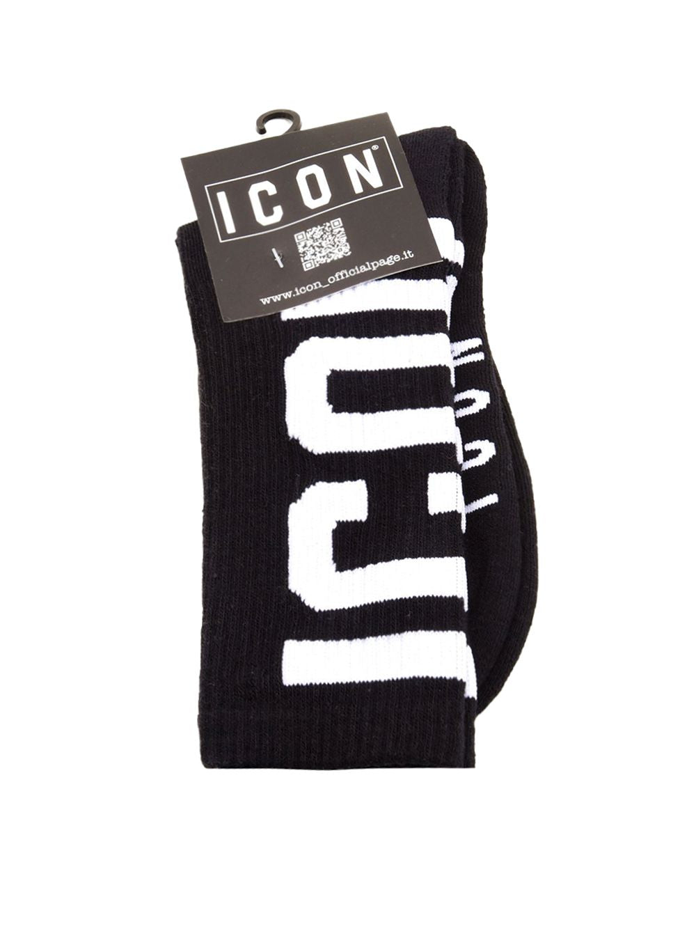 Calze Icon SPUGNA C/LOGO GRANDE VERTICALE Uomo - Nero