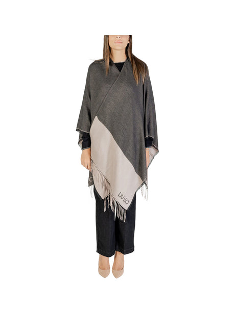 Poncho Liu Jo OVAL MONOGRAM Donna - Nero