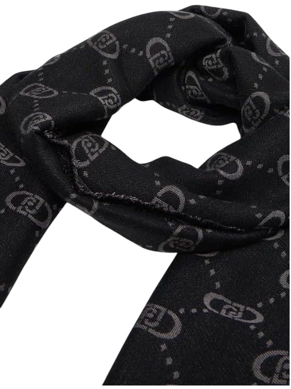 Sciarpa Liu Jo STOLA JACQUARD MONOGRAM ANIMAL Donna - Nero