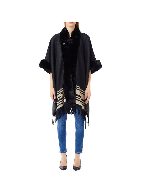 Poncho Liu Jo CON COLLO FAKE FUR Donna - Nero
