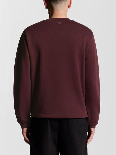 Felpa Lyle & Scott logo brushback crew Unisex - Bordeaux