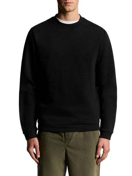 Felpa Lyle & Scott logo brushback crew Unisex - Nero