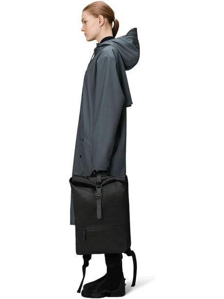 Zaino Rains Rolltop Rucksack Unisex - Nero