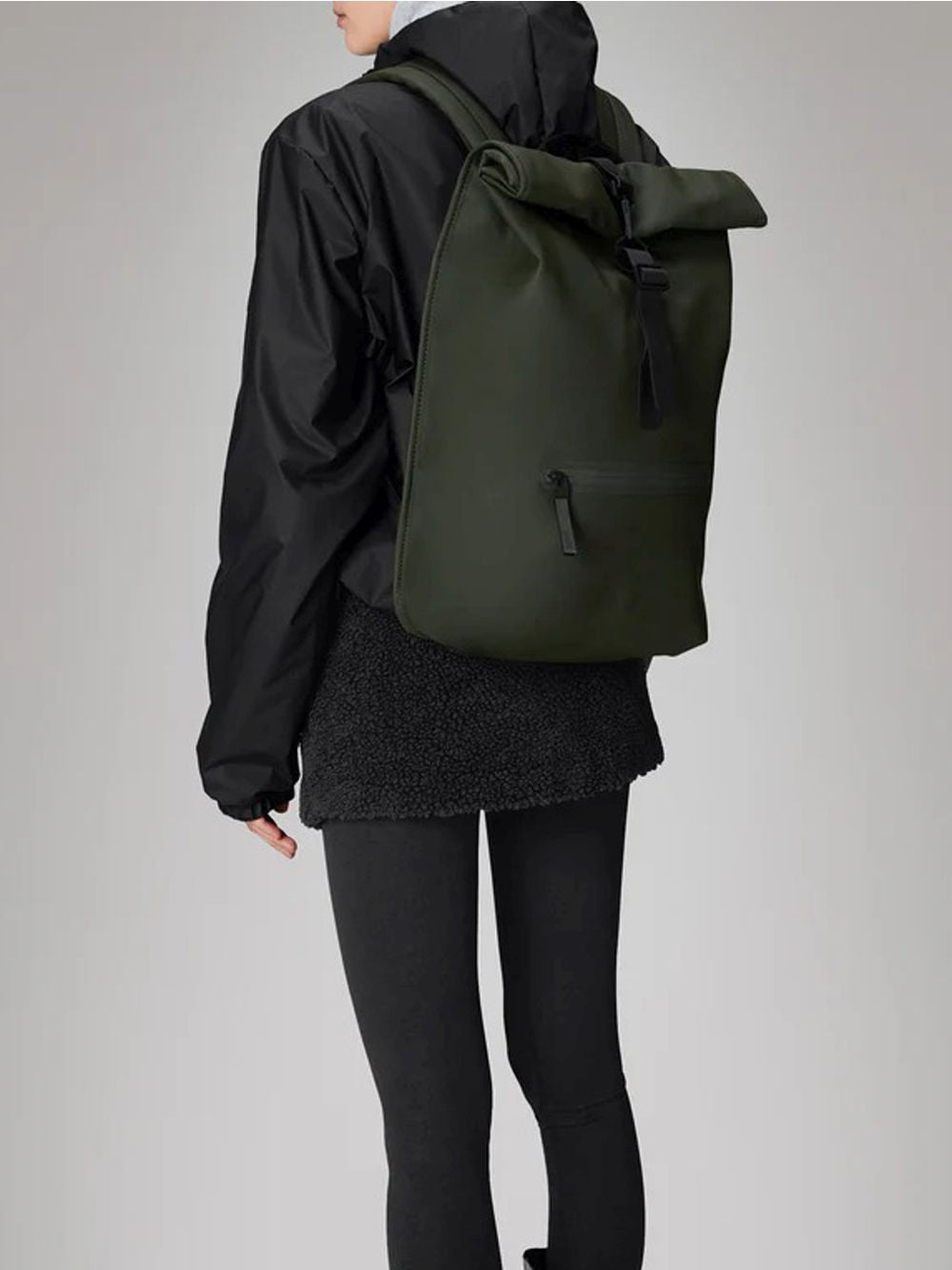 Zaino Rains Rolltop Rucksack Unisex - Verde