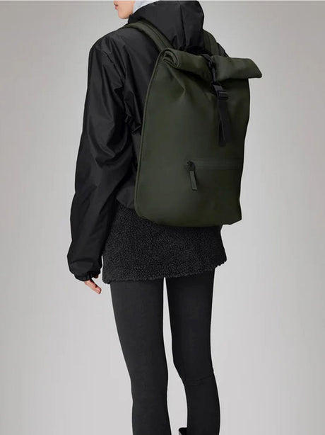 Zaino Rains Rolltop Rucksack Unisex - Verde
