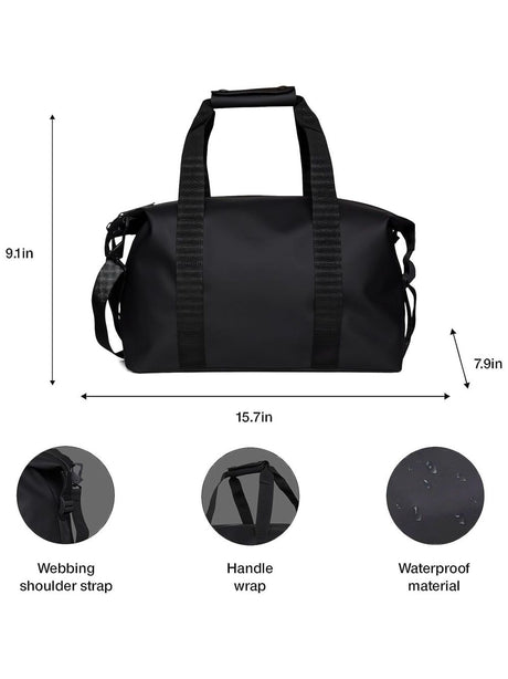 Borsone Rains Hilo Weekend Small Unisex - Nero