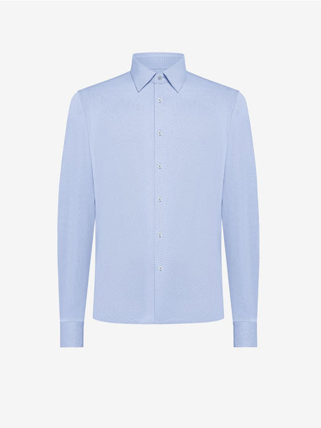 Camicia Rrd OXFORD JACQUARD Uomo - Celeste