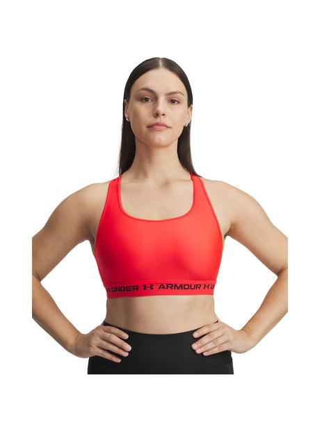Top Sportivo Under Armour CROSSBACK MID Donna - Rosso