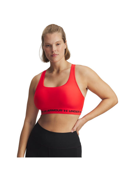 Top Sportivo Under Armour CROSSBACK MID Donna - Rosso
