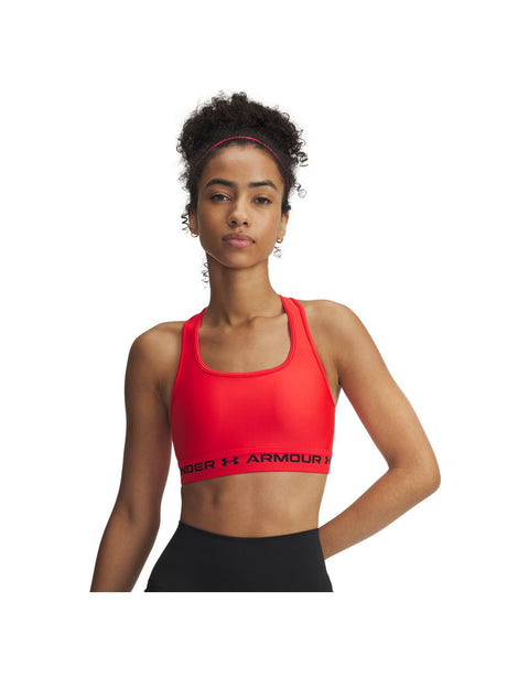 Top Sportivo Under Armour CROSSBACK MID Donna - Rosso