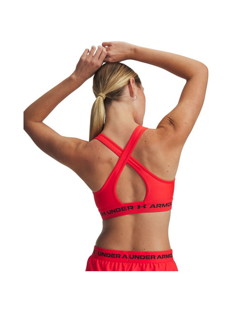Top Sportivo Under Armour CROSSBACK MID Donna - Rosso