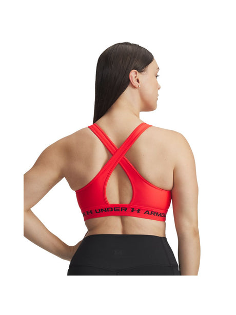 Top Sportivo Under Armour CROSSBACK MID Donna - Rosso