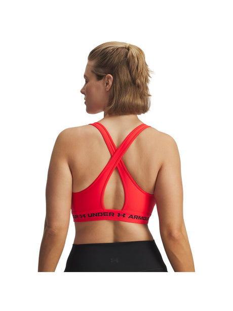 Top Sportivo Under Armour CROSSBACK MID Donna - Rosso