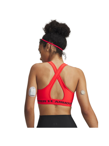 Top Sportivo Under Armour CROSSBACK MID Donna - Rosso