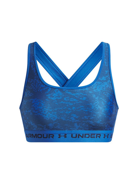 Top Sportivo Under Armour CROSSBACK MID PRINT Donna - Blu