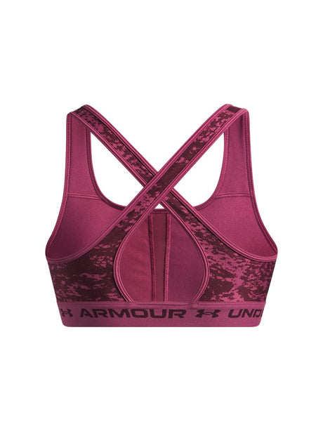 Top Sportivo Under Armour CROSSBACK MID PRINT Donna - Fuxia