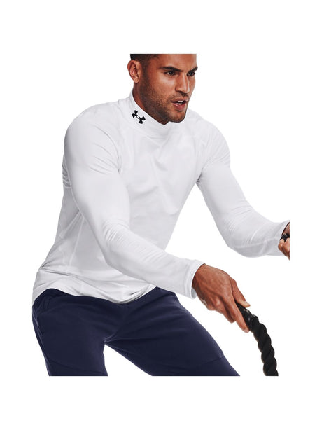 T-shirt Under Armour CG ARMOUR FITTED MOCK Uomo - Bianco