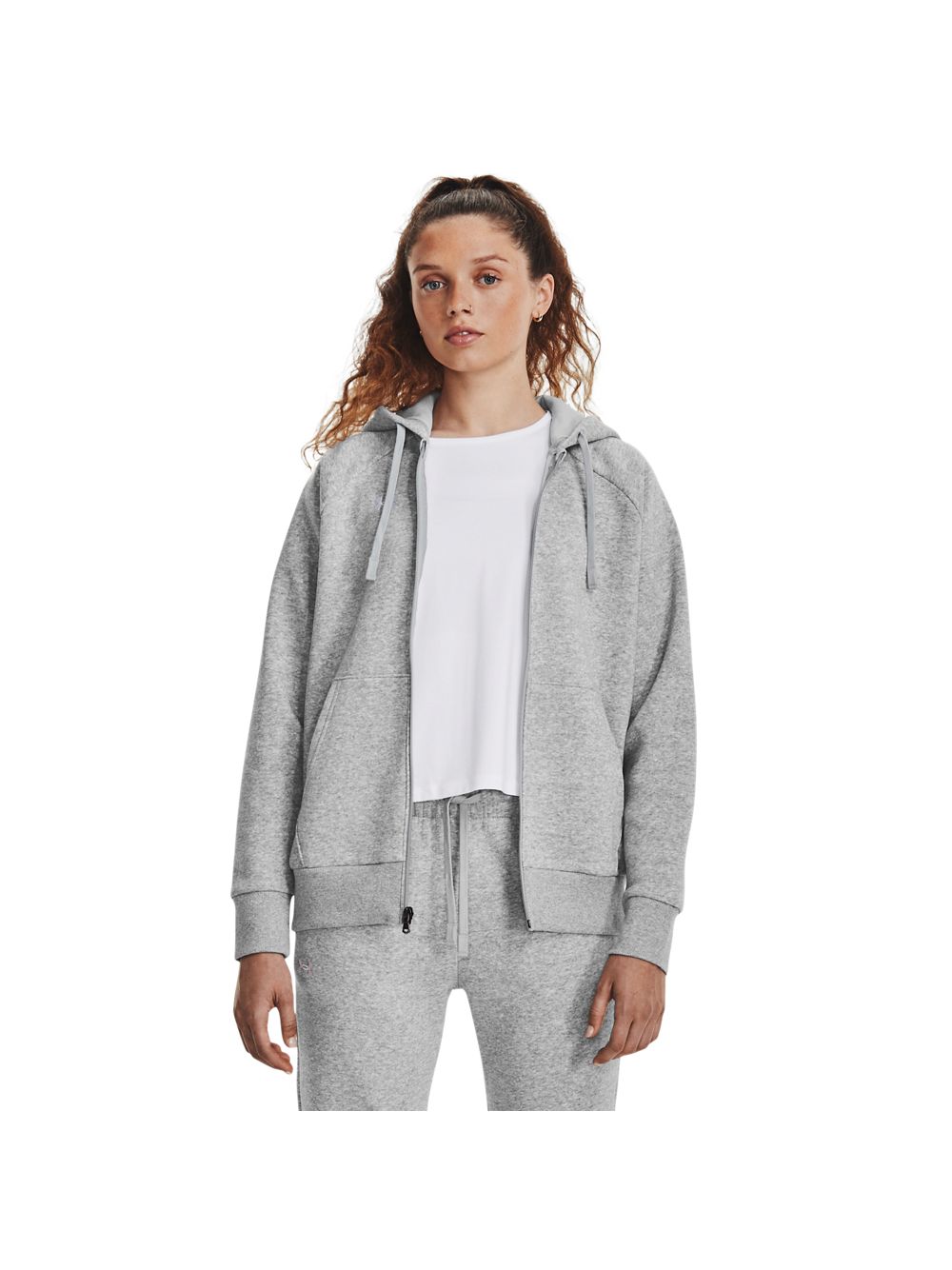 Felpa Under Armour RIVAL FLEECE FZ HOODIE Donna - Grigio