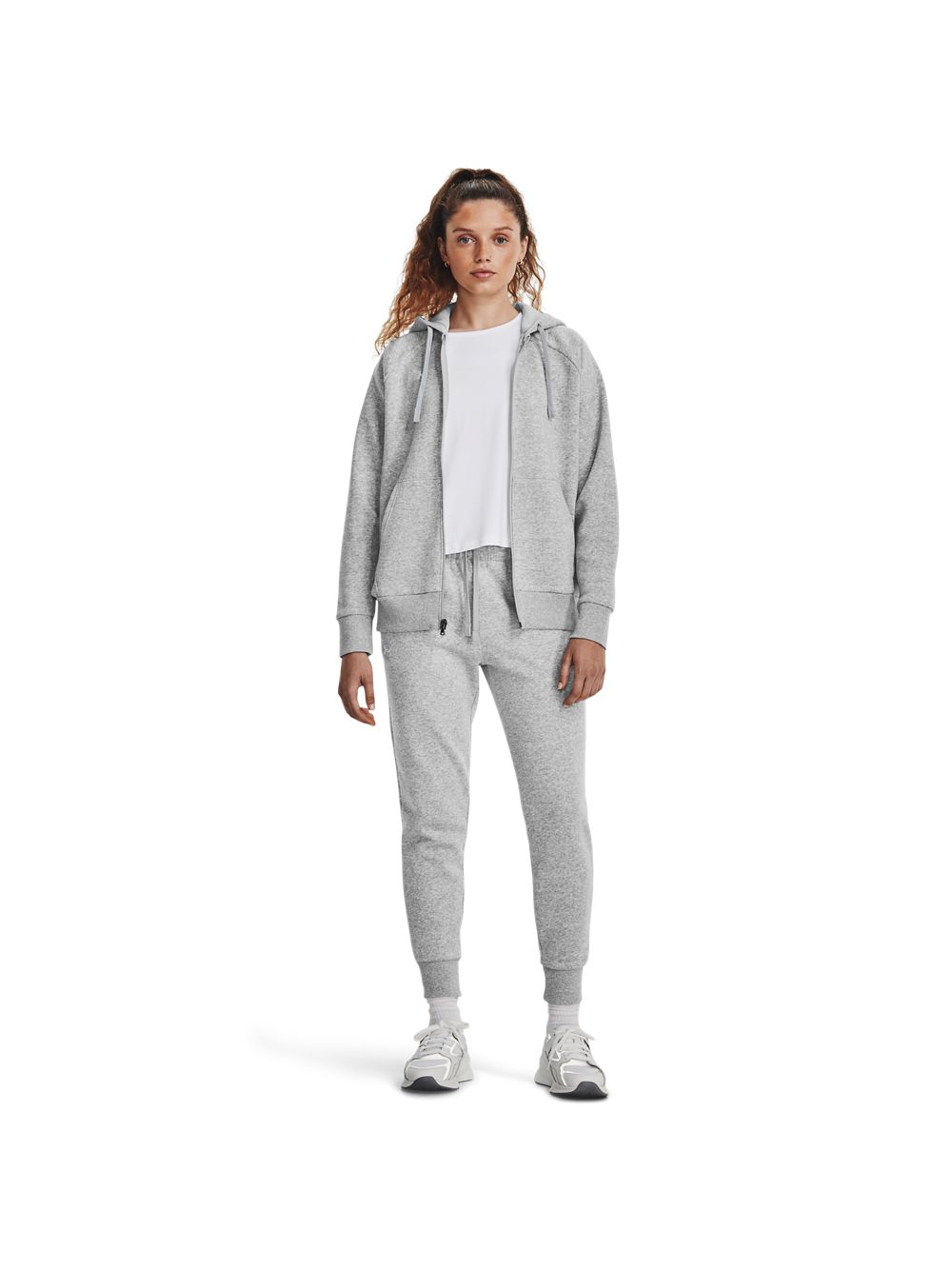 Felpa Under Armour RIVAL FLEECE FZ HOODIE Donna - Grigio