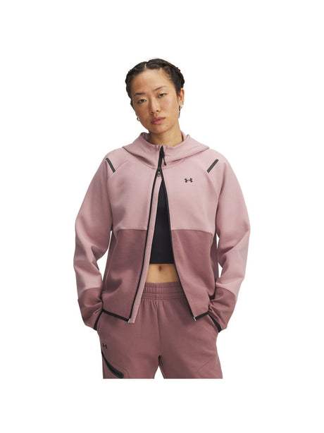 Felpa Under Armour UNSTOPPABLE FLEECE FZ Donna - Rosa