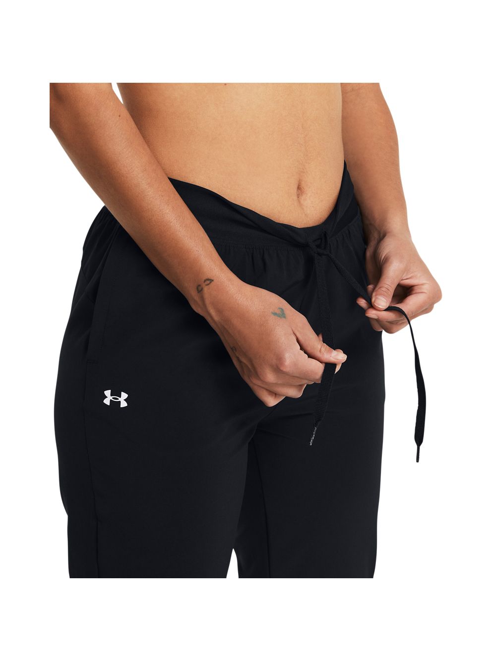 Pantalone Sportivo Under Armour RIVAL HI RISE WOVEN Donna - Nero