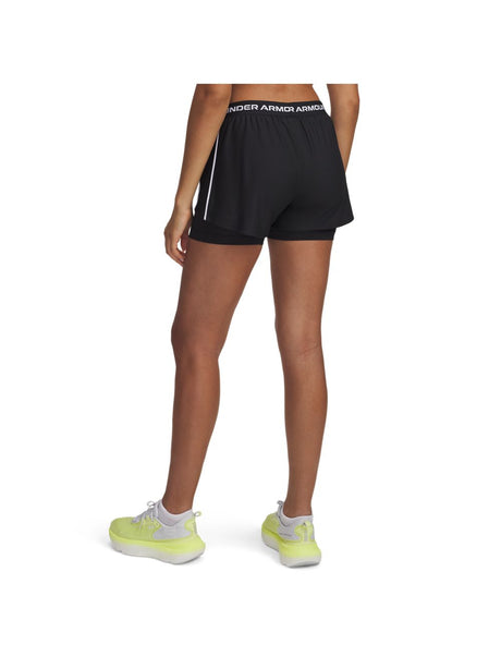 Pantaloncino Sportivo Under Armour TECH PLAY UP 2IN1 Donna - Nero