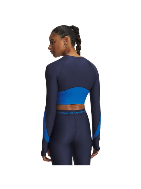 T-shirt Under Armour HG RIB 1/4 ZIP Donna - Blu