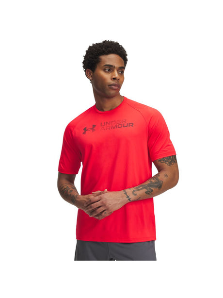 T-shirt Under Armour TECH REFLECTIVE SS Uomo - Rosso