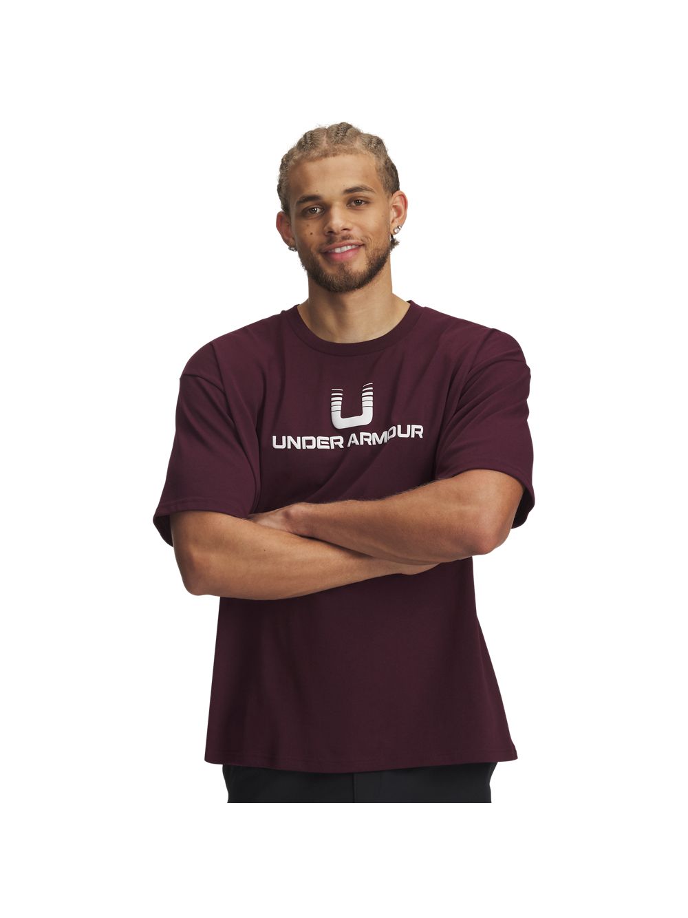 T-shirt Under Armour HWT U LOGO SS Uomo - Bordeaux